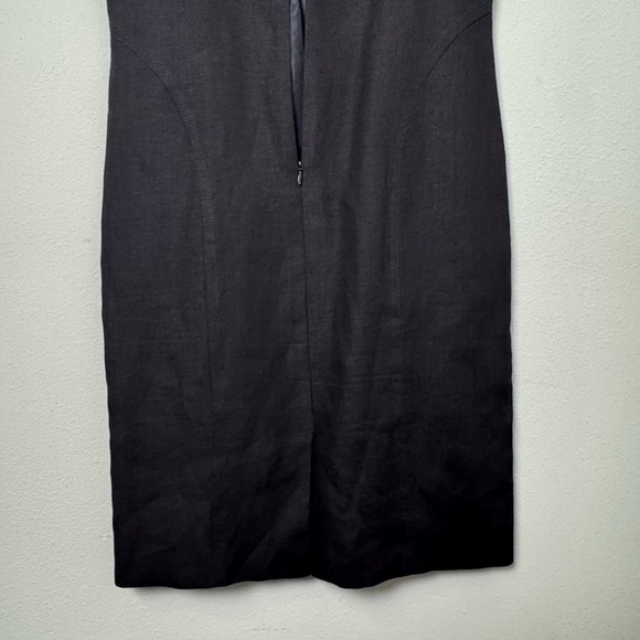 Talbots 100% Irish Linen Fully Lined Sleeveless Sheath Dress in Black 8 - Picture 7 of 9